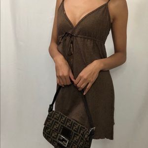Brown baby doll dress